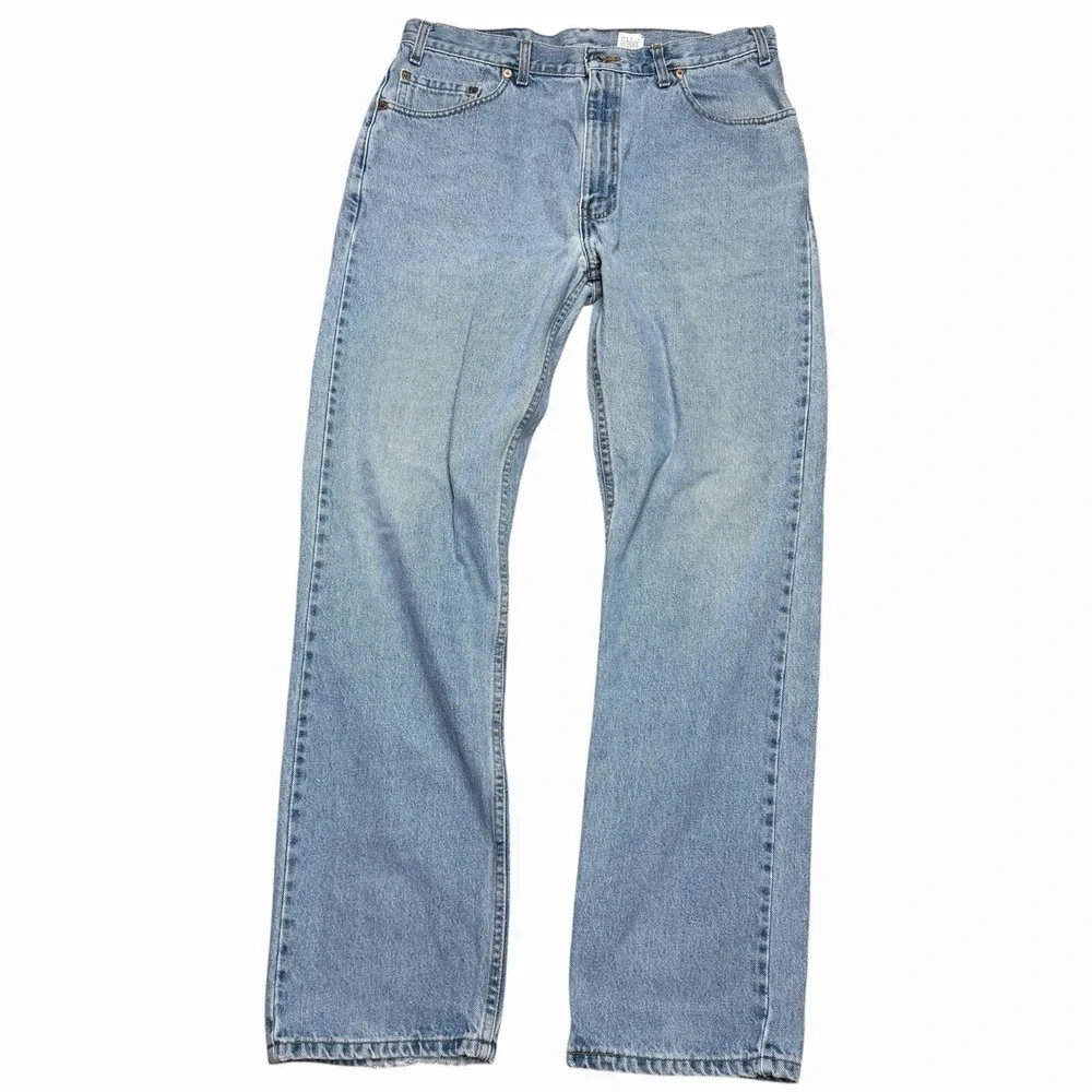 Levi's 505 Men's Jeans Made In Canada Batwings 36x32 Light Wash Straight Leg